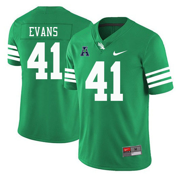 #41 Sawyer Evans North Texas Mean Green College Football Jerseys Stitched-Green